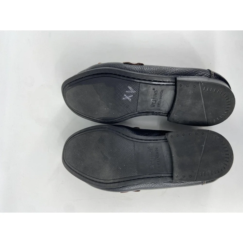 GH Bass Weejuns Shoes Womens 9.5 Black Brown Tassel Kiltie Leather Loafer‎ EE